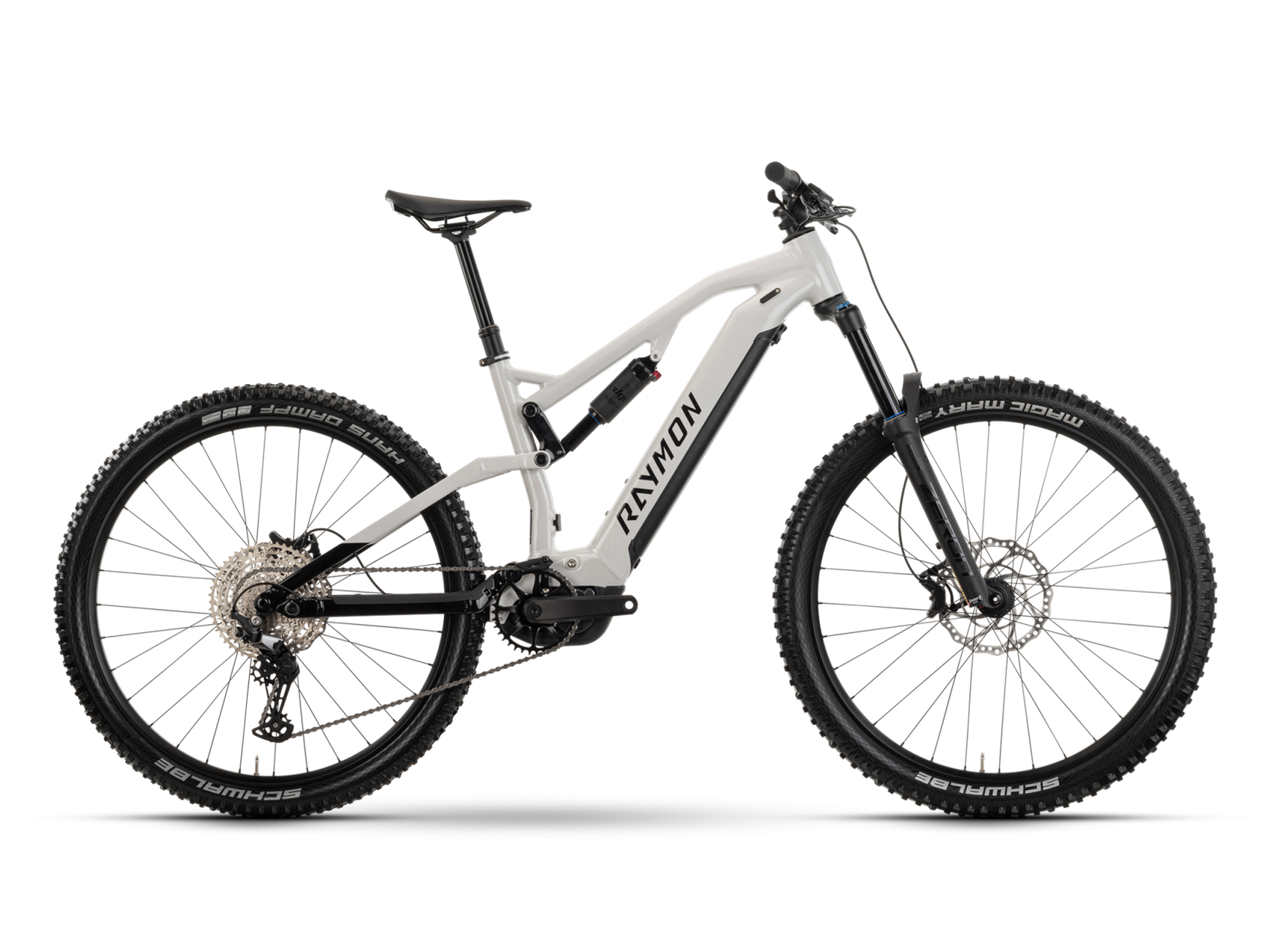 RAYMON TRAILRAY 150 E-MTB Fully (Gebraucht, Laufleistung: 1498Km) – M, Weiß, 150 mm Federweg, Top-Zustand