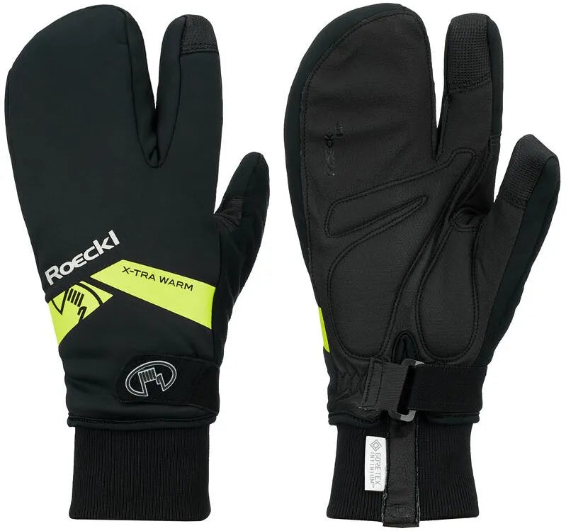 Roeckl Villach Trigger Winter Fahrradhandschuh Schwaz Gelb